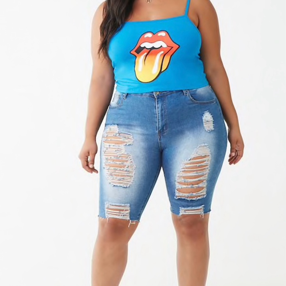 Plus size Rolling Stones Cropped Cami